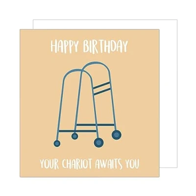 Afbeelding van Edition Seidel Hoogwaardige vierkante verjaardagskaart met envelop, Happy Birthday wenskaart voor mannen en vrouwen, coole spreuken humor (GQ129 SW024)