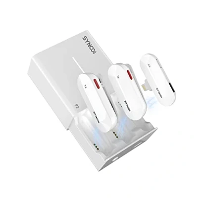 Afbeelding van SYNCO P2L Mic Lavalier 2,4 GHz met laadbehuizing plug &amp; play, voor iPhone iPad, YouTube, microfoon, zonder fil