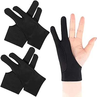 Afbeelding van Newaner 4 stuks kunstenaarshandschoenen, ademend, voor grafische tablet, digitale tekenhandschoenen rechtshandigen, linkshandigen, elastische anti fouling, handschoen met