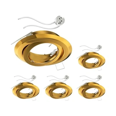 Afbeelding van ledscom.de 5 FABI plafondinbouwframes, rond, draaibaar, glanzend goud, GU5.3 fitting inbegrepen