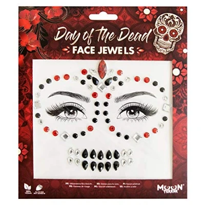 Afbeelding van Moon Creations Terror Day Of The Dead Gezicht Diamanten Sticker Multicolours