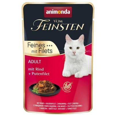 Afbeelding van 18x85g Adult Rund/Kalkoenfilet animonda Vom Feinsten Kattenvoer