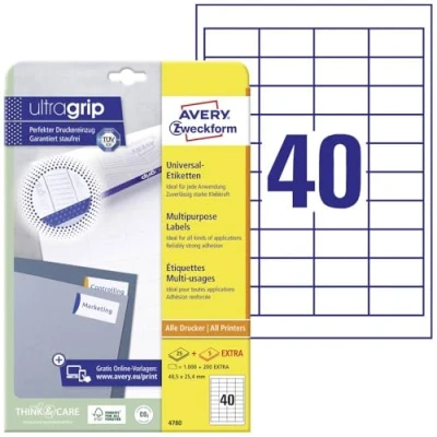 Afbeelding van Etiket Avery Zweckform 4780 48.5x25.4mm wit 1000stuks