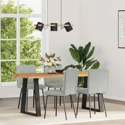 Image de vidaXL Chaises à manger lot de 4 Gris clair Velours3315409