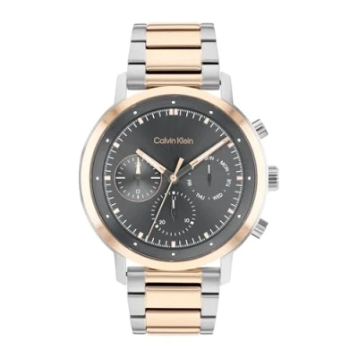 Afbeelding van Calvin Klein CK25200064 Heren Horloge Mineraalglas Roestvrijstaal Zilver 44 mm breed 4.4 cm lang Quartz Vouw/Vlindersluiting