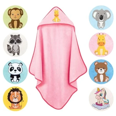 Afbeelding van LAYNENBURG Hoogwaardige badhanddoek met capuchon voor baby&#039;s, van 100% katoen, Öko Tex gecertificeerd, pasgeborenen en kinderen,