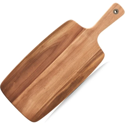 Afbeelding van Zeller, Rechthoekige Acacia houten keuken snijplank met handvat, 52 cm serveerplank, acacia, x 20,5 1,2 cm, naturel