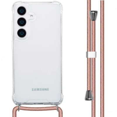 Afbeelding van imoshion Hoesje Geschikt voor Samsung Galaxy S25 met koord Backcover Rosé Goud