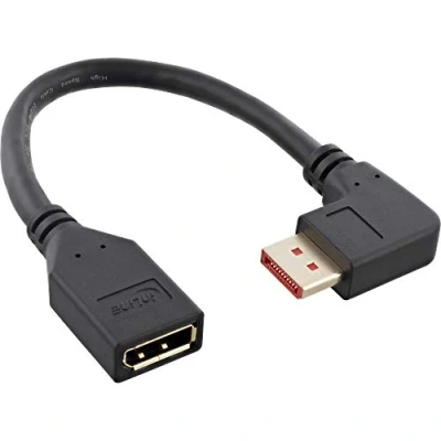 Afbeelding van Premium DisplayPort adapter 90 haaks naar rechts versie 1.4 (5K/8K 60Hz) / zwart 0,15 meter