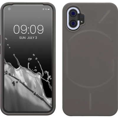 Afbeelding van kwmobile telefoonhoesje geschikt voor Nothing Phone (1) Hoesje met siliconen coating Smartphone case in steengrijs