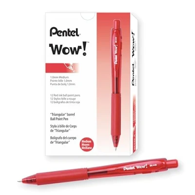 Afbeelding van Pentel BK440 Wow Penna Sfera, Rosso, 12 Pezzi