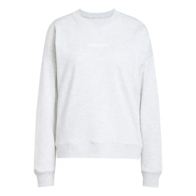Afbeelding van adidas Sportswear Essentials Linear Sweater, Dames, Maat: Small, Light grey heather/white
