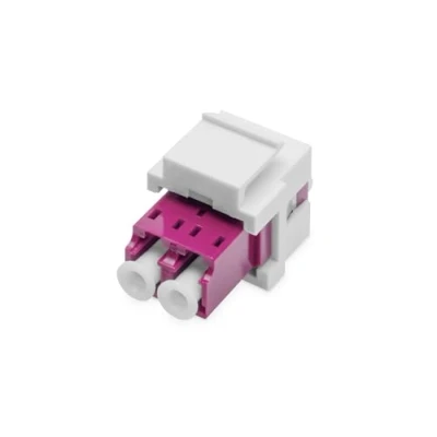 Image de DIGITUS Coupleur réseau LC/UPC multimode (M) pour fibre optique duplex OM4 connecteur Keystone violet