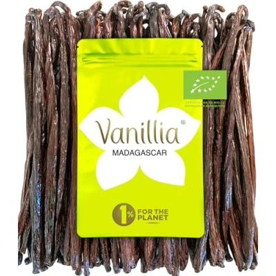 Image de BIO 15 Gousses XL de Vanille Bourbon Madagascar Grand Cru 2024 Gousse 15/18cm Sachet FreshZIP refermable