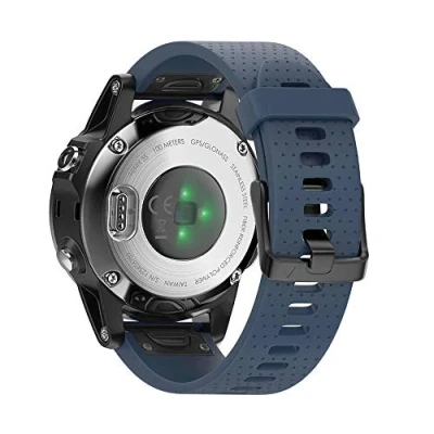 Afbeelding van NotoCity Reservearmband compatibel met Garmin Fenix 5s armband voor / Plus/Fenix 6s Pro/Fenix 7s horlogebandje, 20 mm brede siliconen Quick Fit (leisteen)