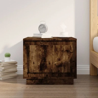 Afbeelding van Salontafel 51x50x44 cm bewerkt hout gerookt eikenkleurig