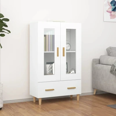 Afbeelding van Hoge kast 70x31x115 cm bewerkt hout wit