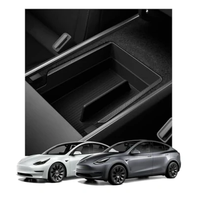 Afbeelding van Spigen Tesla Model 3 2021 2023 en Y Opbergdienblad voor middenconsole, interieuraccessoires (middenconsole armleuningbox)