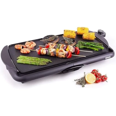 Afbeelding van Duronic GP20 Elektrische grill 2000 W Anti aanbak Teppanyaki bakplaat 52 x 27 cm Gourmet Vetopvangsysteem Eenvoudige Schoonmaak Verstelbare Temperatuur Binnen BBQ Tafelgrill