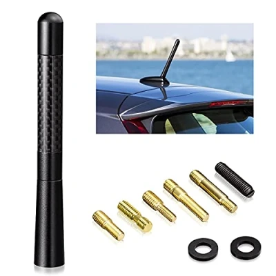 Afbeelding van Bingfu Autoantenne, kort, universeel, 12 cm, mini, 6 schroeven inbegrepen, M4, M5, M6, zwart, auto, stereo, FM AM, antenne, vervanging voor alle auto&#039;s