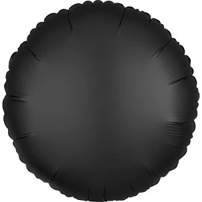 Afbeelding van Amscan Folieballon Satin Black Rond, 43cm