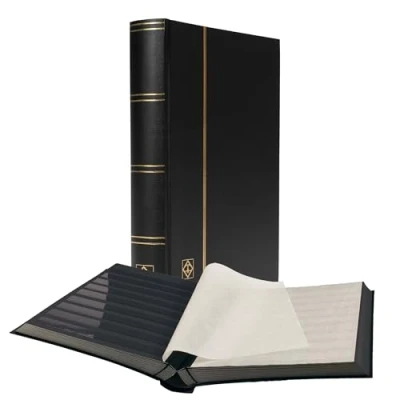 Afbeelding van Postzegelinsteekalbum Basic S 64, zwarte bladen, harde kaft, A4 formaat