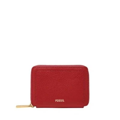 Afbeelding van FOSSIL Kaarthoes Logan Zip Around Card Case RFID Garnet Rood