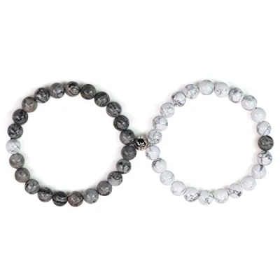 Afbeelding van COAI Magnetische armbanden van steen voor koppels, Steen, Howliet