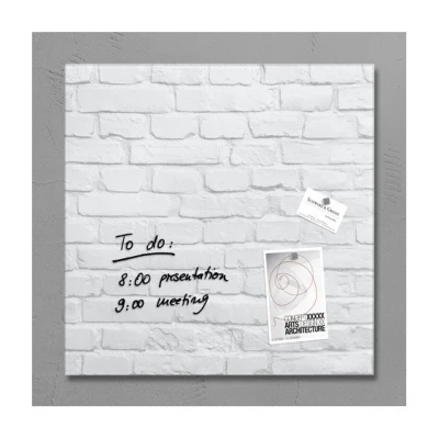 Image de Sigel SI GL164 Tableau magnétique en verre Artverum 480x480x15mm Blanc Klinker