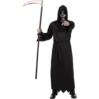 Afbeelding van Funidelia Magere Hein Kostuum voor vrouwen en mannen Horror, Grim Reaper, Death, Halloween Volwassenen Accessoire verkleedkleding rekwisieten Halloween, carnaval &amp; feesten One Size Zwart
