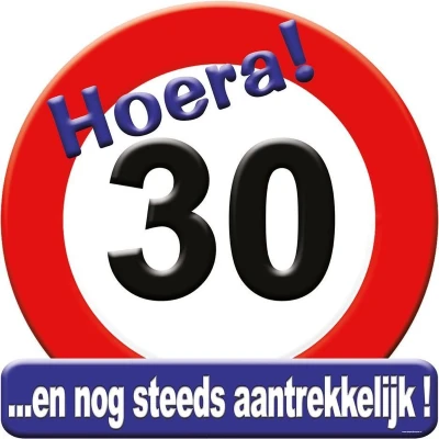 Afbeelding van Verkeers Deurbord 30 jaar GROOT ca. 50cm