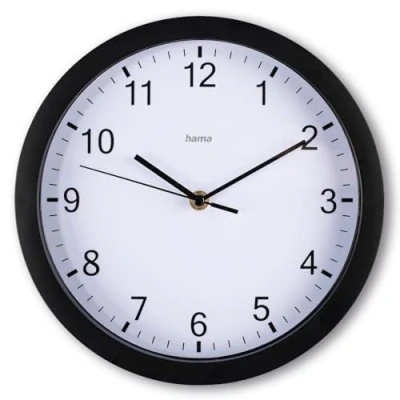 Afbeelding van Hama Elba wandklok (zonder tikkend geluid, stille kwartsklok, diameter 25 cm, analoge klok, met uur , minuten en secondewijzers, glazen deksel, batterij