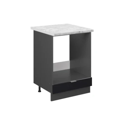 Afbeelding van Vicco Ovenombouwkast Fame Line, Zwart gestreept/Antraciet, 60 cm , WB Marmer