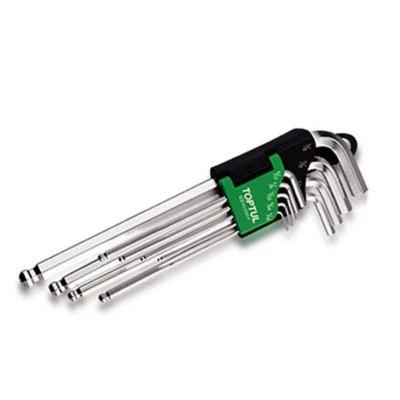 Afbeelding van TOPTUL GBAL0901 Haakse schroevendraaierset 1/16, 1/4, 1/8, 3/16, 3/32, 3/8, 5/16, 5/32, 5/64 Chroom vanadium staal 9