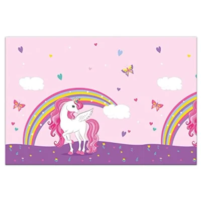Afbeelding van Wefiesta Unicorn Rainbow Colors Plastic tafelkleed 120 x 180 cm