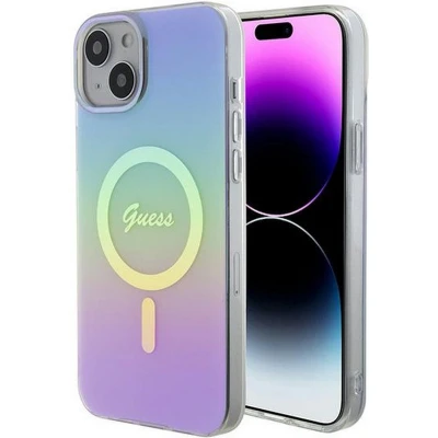 Afbeelding van Guess Iridescent Back Case (MagSafe Compatible) Apple iPhone 15 Plus (6.7&quot;) Paars