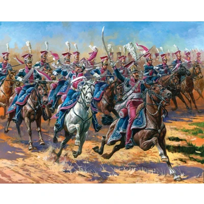 Afbeelding van 1:72 Zvezda 8075 Lijfwacht Poolse Ulanen Napoleontische Oorlogen 1809 1815 Figuren Plastic Modelbouwpakket