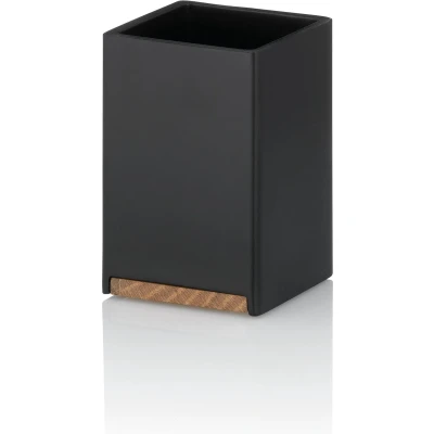 Afbeelding van Drinkbeker Badkamer, Hout, Zwart Kela Cube