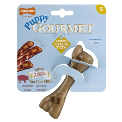 Afbeelding van Nylabone Puppy Gourmet Femur Hondenspeelgoed Bacon Small