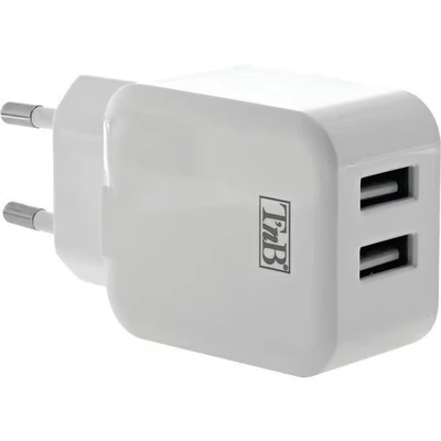 Afbeelding van TNB 2.4A Mains 2 USB Charger White