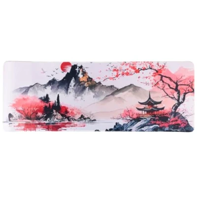 Afbeelding van lachineuse XXL muismat Eeuwig Japan Zen sfeer 800 x 300 3 mm Japanse decoratie antislip en waterbestendig desktop decor cadeau idee Azië
