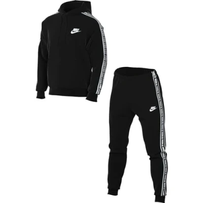 Afbeelding van Nike Sportswear CLUB SUIT Trainingspak, Heren, Maat: Small, Black/white