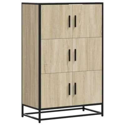 Afbeelding van vidaXL Hoge kast 68x35x106,5 cm bewerkt hout en metaal sonoma eiken