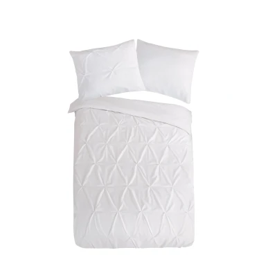 Afbeelding van Pure Dekbedovertrek &quot;luxe stiksel plooien&quot; Wit (140x200/220 cm) Microfiber