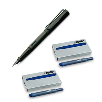 Afbeelding van Lamy Safari Umbra vulpen 1203065 kunststof M (+ 10 blauwe patronen)