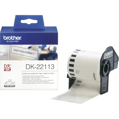 Afbeelding van Brother DK 22113 Etiket Zwart op transparant (62 mm)