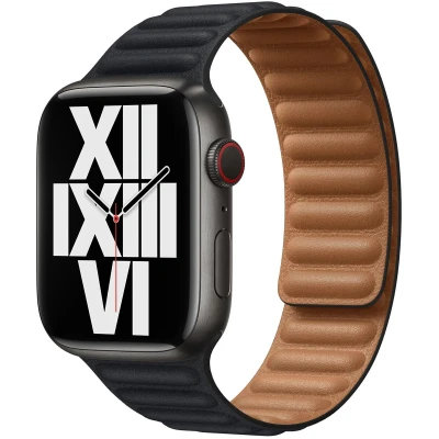 Afbeelding van Apple origineel Leather Link Watch M/L 38mm / 40mm 41mm Midnight ML7T3ZM/A