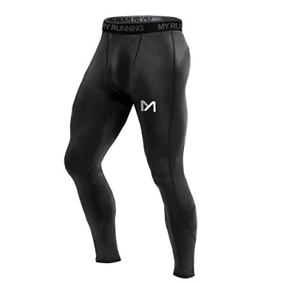 Afbeelding van MEETYOO Heren Leggings Leggings, Zwart 1, L