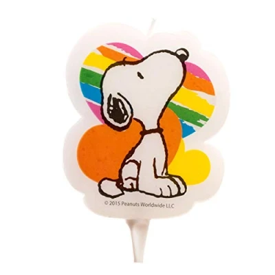 Afbeelding van Dekora 346129 Snoopy waskaars, 3 x 8 cm, wit