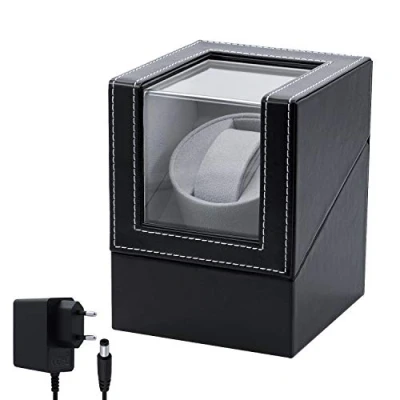 Afbeelding van Mcbazel Automatische Horloge Opwinder PU Leer Single Box Zwart, zwart.